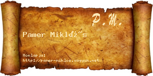 Pamer Miklós névjegykártya